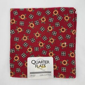 JoAnn Red Sunflower Fabric‎ Quarter Yard 18x22 Cotton Craft Sewing Quilting